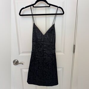Alice + Olivia Black Floral Jacquard Dress